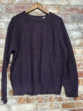 Weatherproof Vintage style Men's Dark Eggplant Speckled Crewneck Sweater